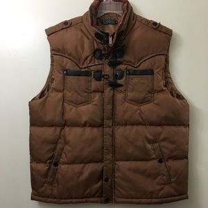 COOGI Brown Puffer Vest XL